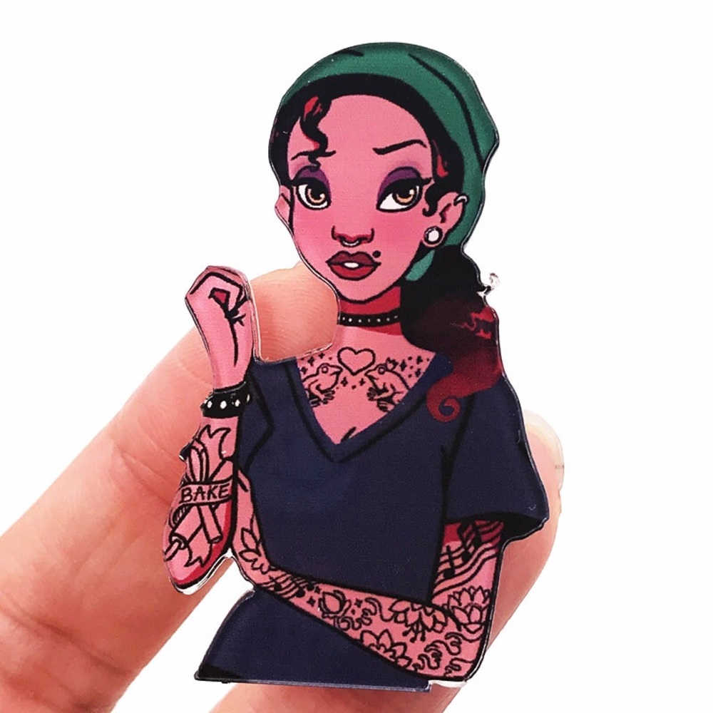 Tattooed Tiana Brooch Punk Disney